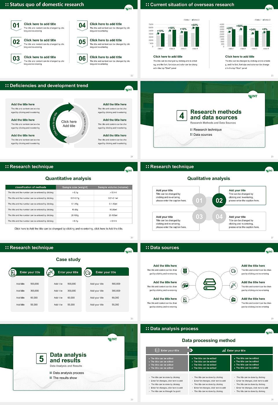 University of North Texas Graduation Thesis Defense PPT Template16:9 ratio PPT effect preview image4