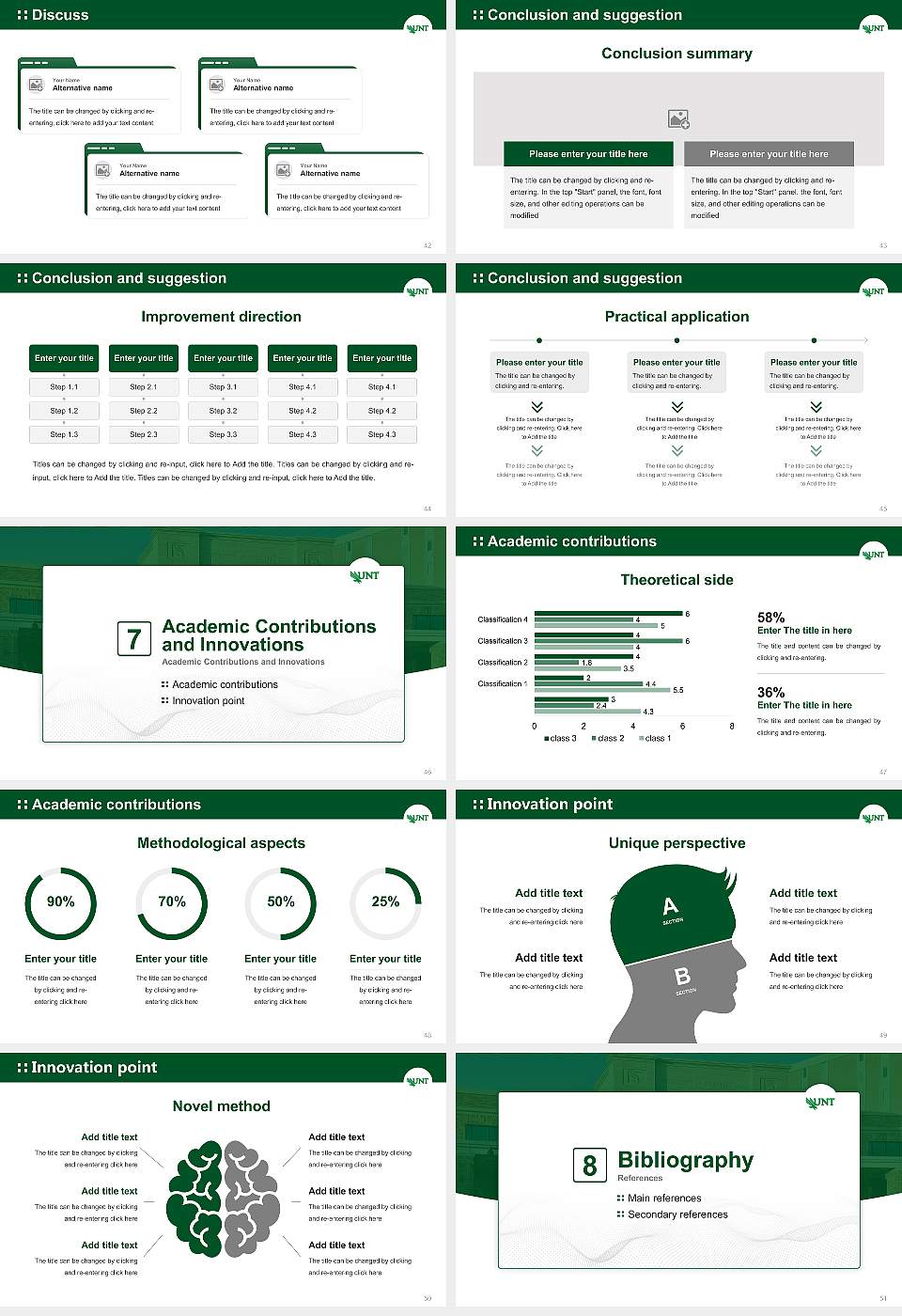 University of North Texas Graduation Thesis Defense PPT Template16:9 ratio PPT effect preview image6