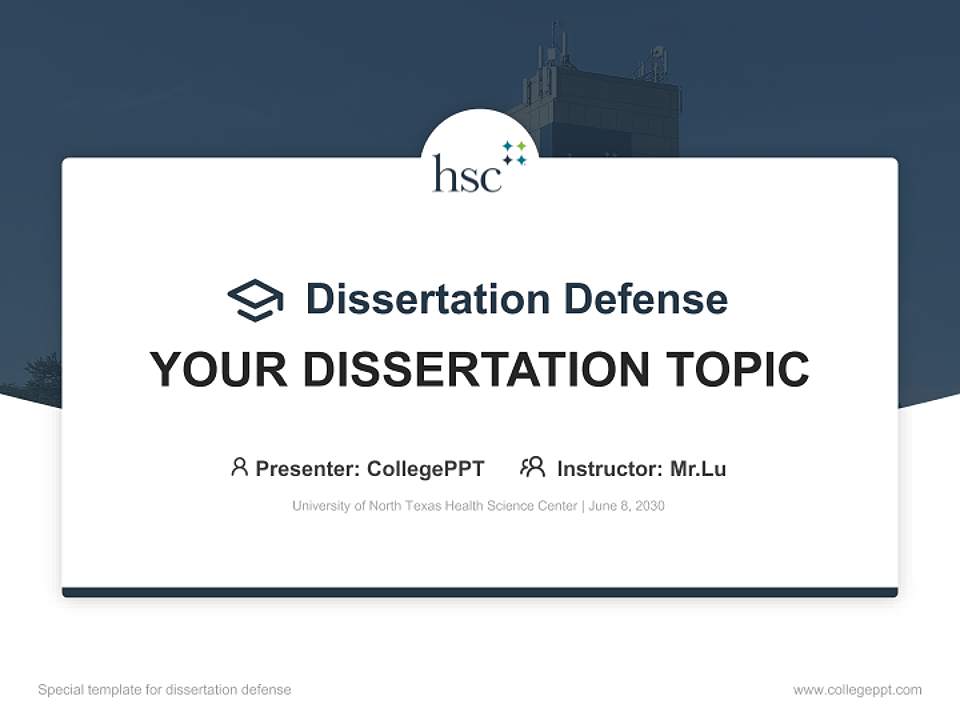 University of North Texas Health Science Center Graduation Thesis Defense PPT Template4:3 ratio PPT effect preview image7