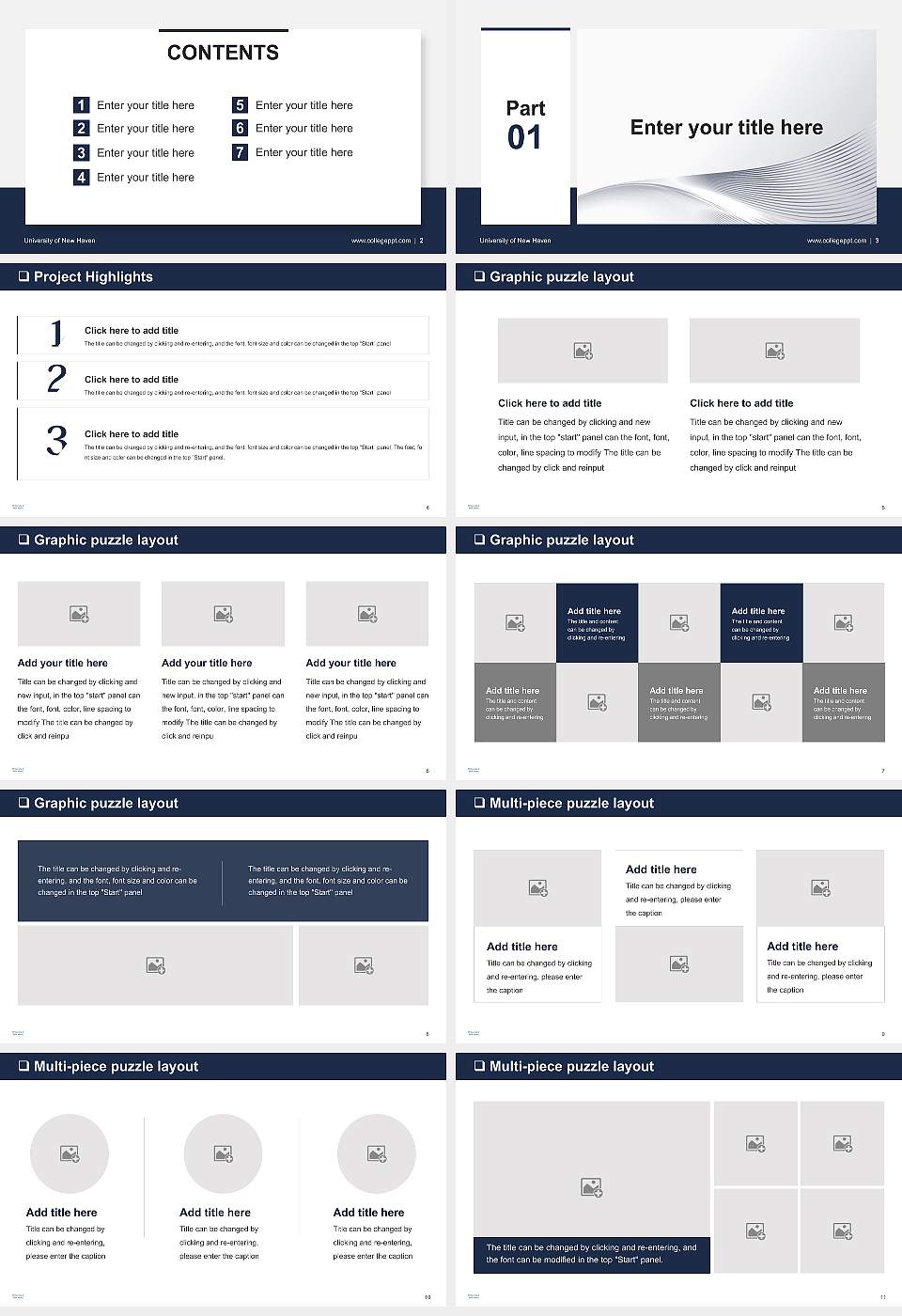 University of New Haven General Purpose PPT Template16:9 ratio PPT effect preview image2