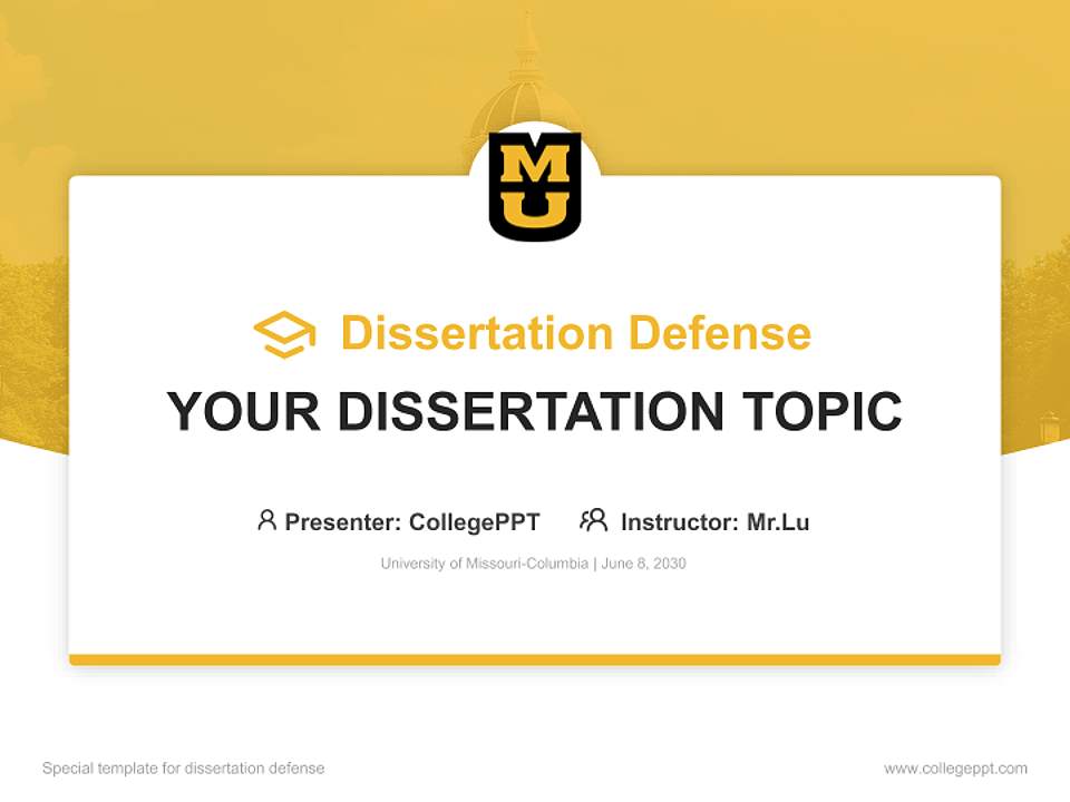 University of Missouri-Columbia Graduation Thesis Defense PPT Template4:3 ratio PPT effect preview image7