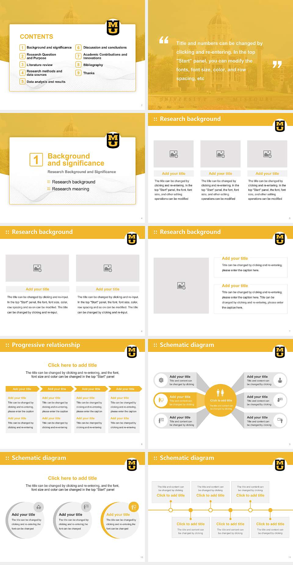 University of Missouri-Columbia Graduation Thesis Defense PPT Template4:3 ratio PPT effect preview image2