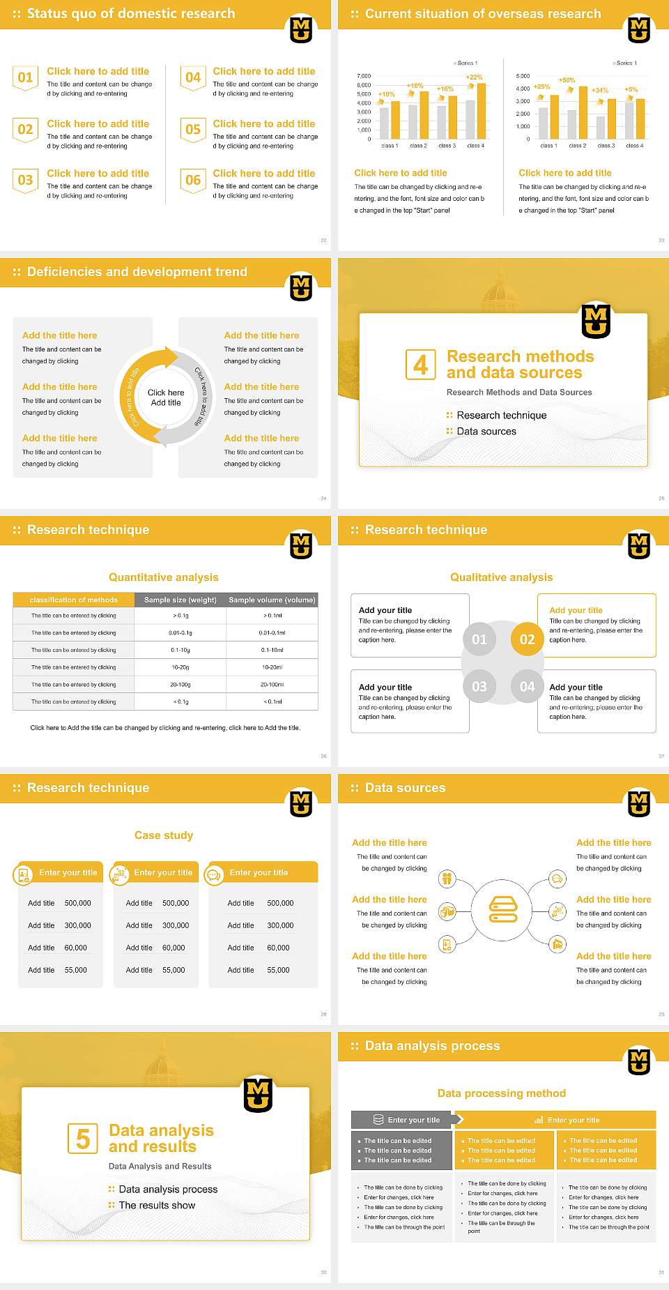 University of Missouri-Columbia Graduation Thesis Defense PPT Template4:3 ratio PPT effect preview image4