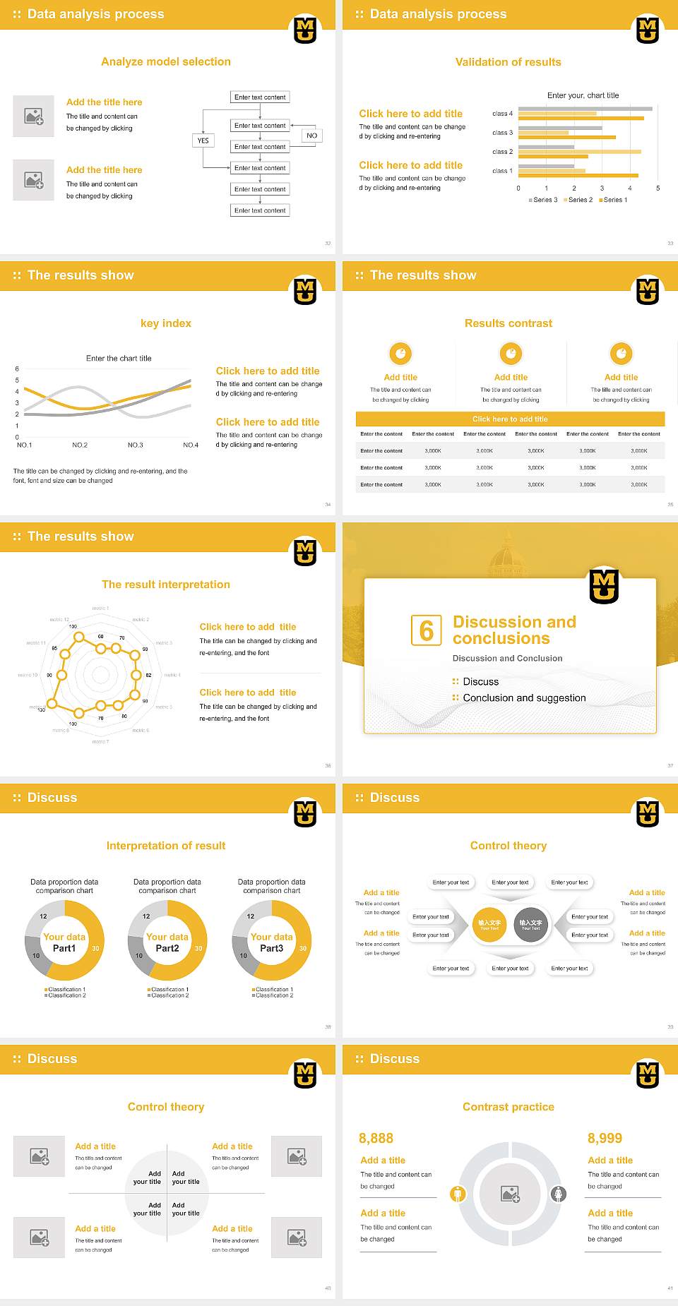 University of Missouri-Columbia Graduation Thesis Defense PPT Template4:3 ratio PPT effect preview image5
