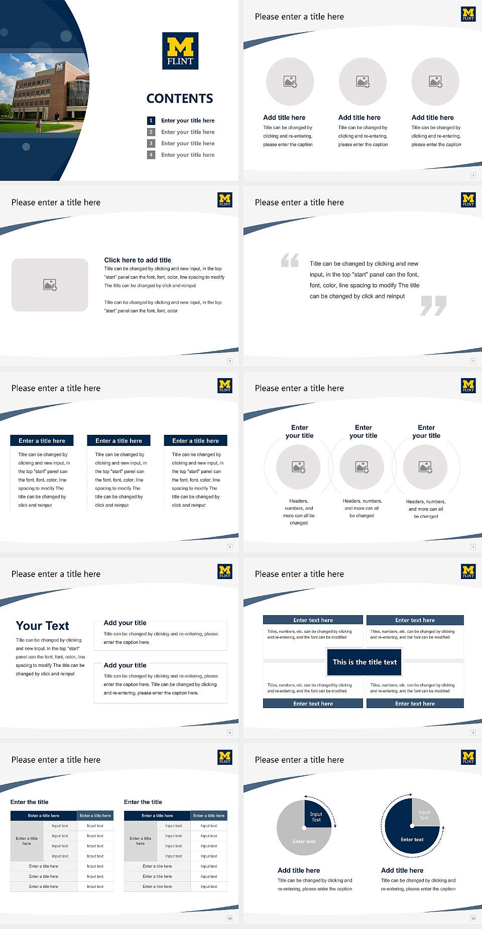 University of Michigan-Flint Course/Courseware Creation PPT Template4:3 ratio PPT effect preview image2