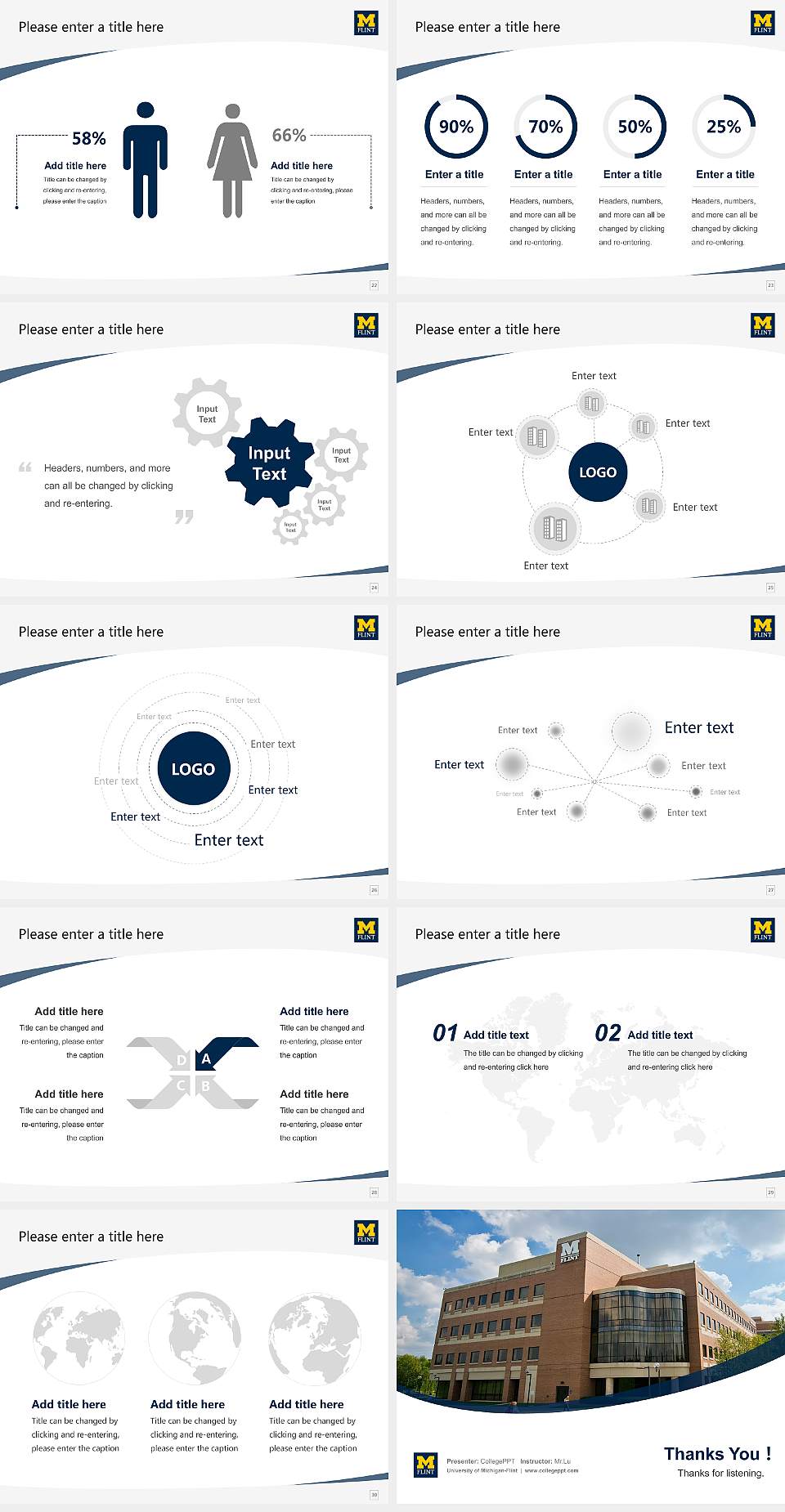 University of Michigan-Flint Course/Courseware Creation PPT Template4:3 ratio PPT effect preview image4