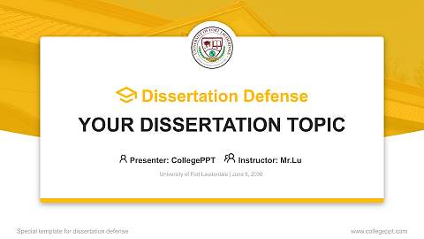 University of Fort Lauderdale Graduation Thesis Defense PPT Template