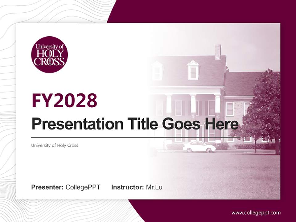 University of Holy Cross Academic Presentation/Research Findings Report PPT Template4:3 ratio PPT effect preview image5