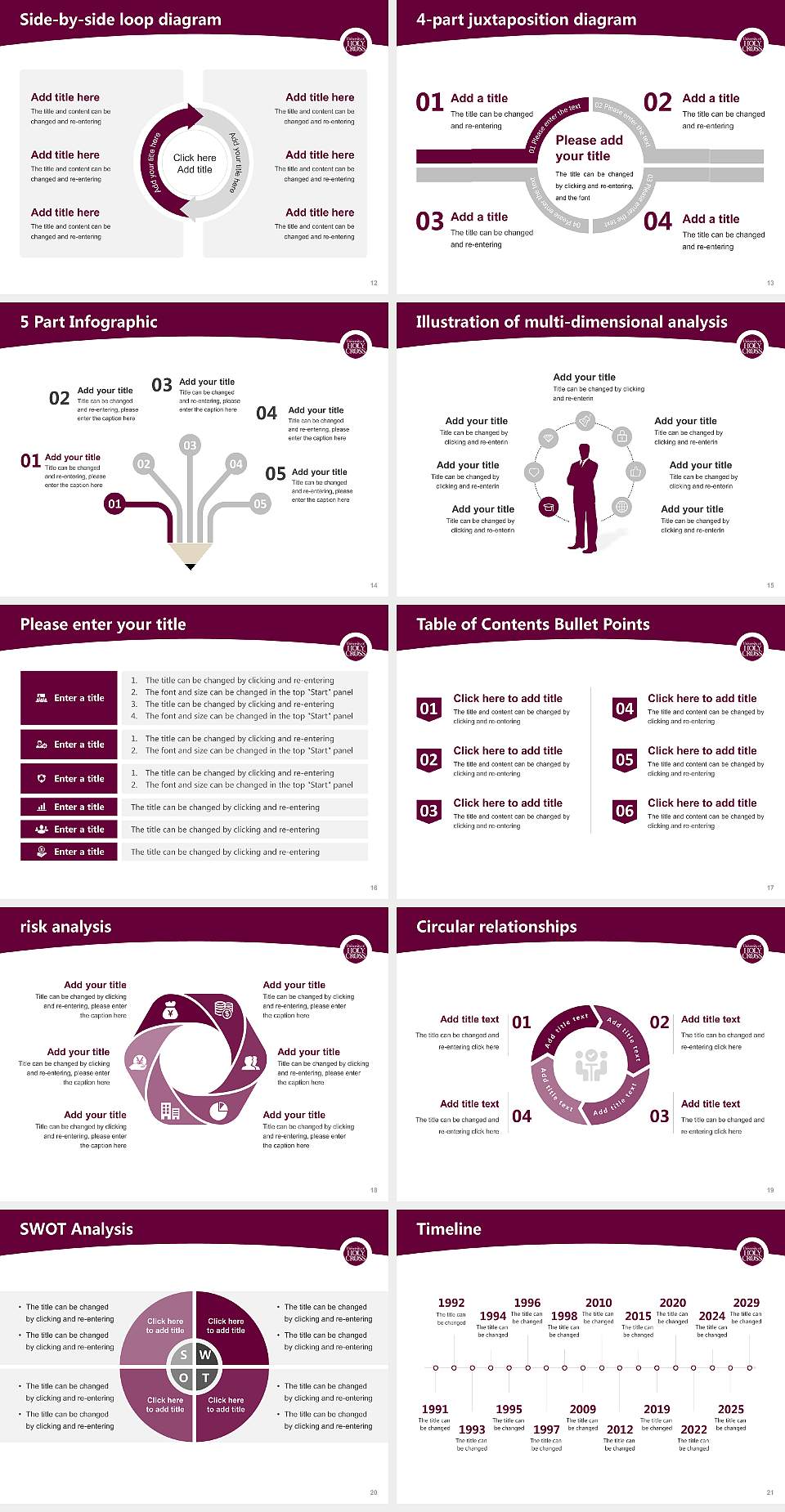 University of Holy Cross Academic Presentation/Research Findings Report PPT Template4:3 ratio PPT effect preview image3