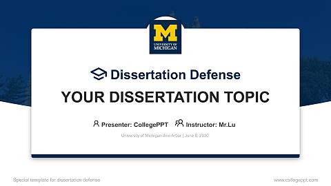 University of Michigan-Ann Arbor Graduation Thesis Defense PPT Template
