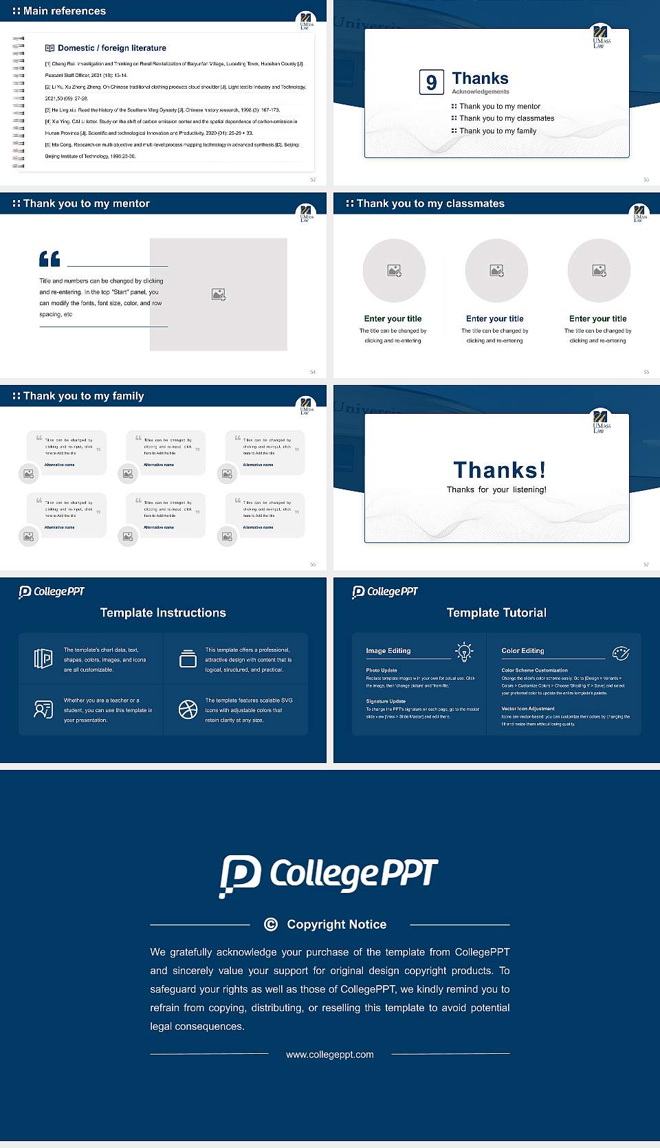University of Massachusetts School of Law Graduation Thesis Defense PPT Template16:9 ratio PPT effect preview image7