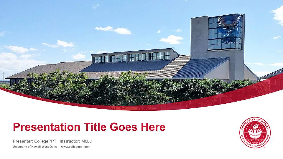 University of Hawaii-West Oahu Course/Courseware Creation PPT Template16:9 ratio PPT effect preview image1