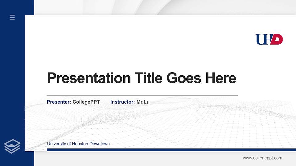 University of Houston-Downtown Thesis Proposal/Graduation Defense PPT Template16:9 ratio PPT effect preview image