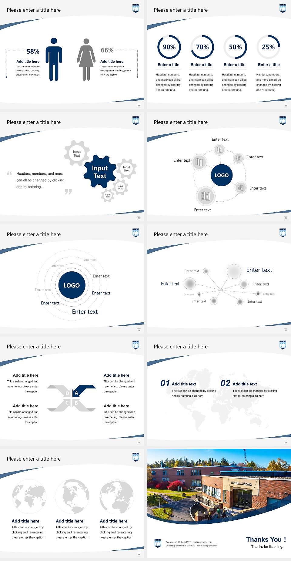 University of Maine at Machias Course/Courseware Creation PPT Template4:3 ratio PPT effect preview image4