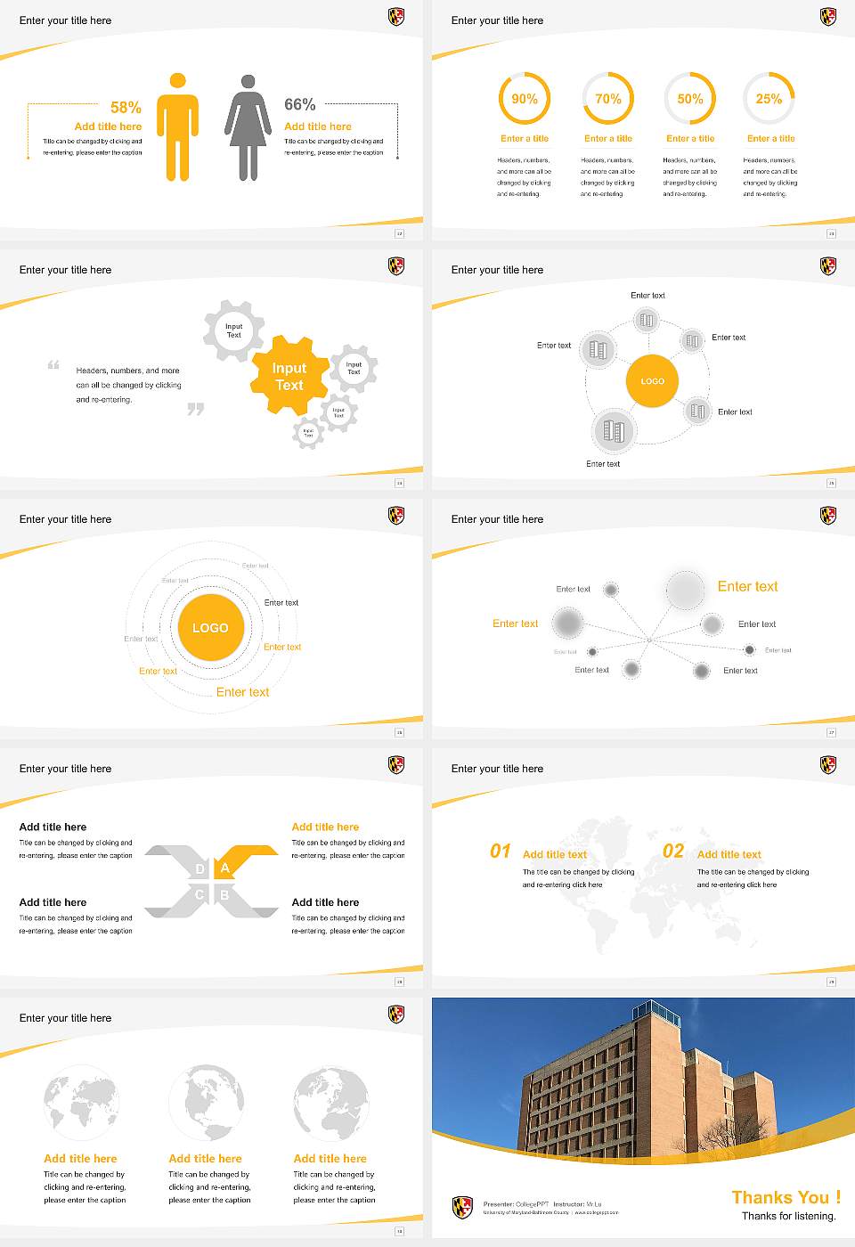 University of Maryland-Baltimore County Course/Courseware Creation PPT Template16:9 ratio PPT effect preview image4
