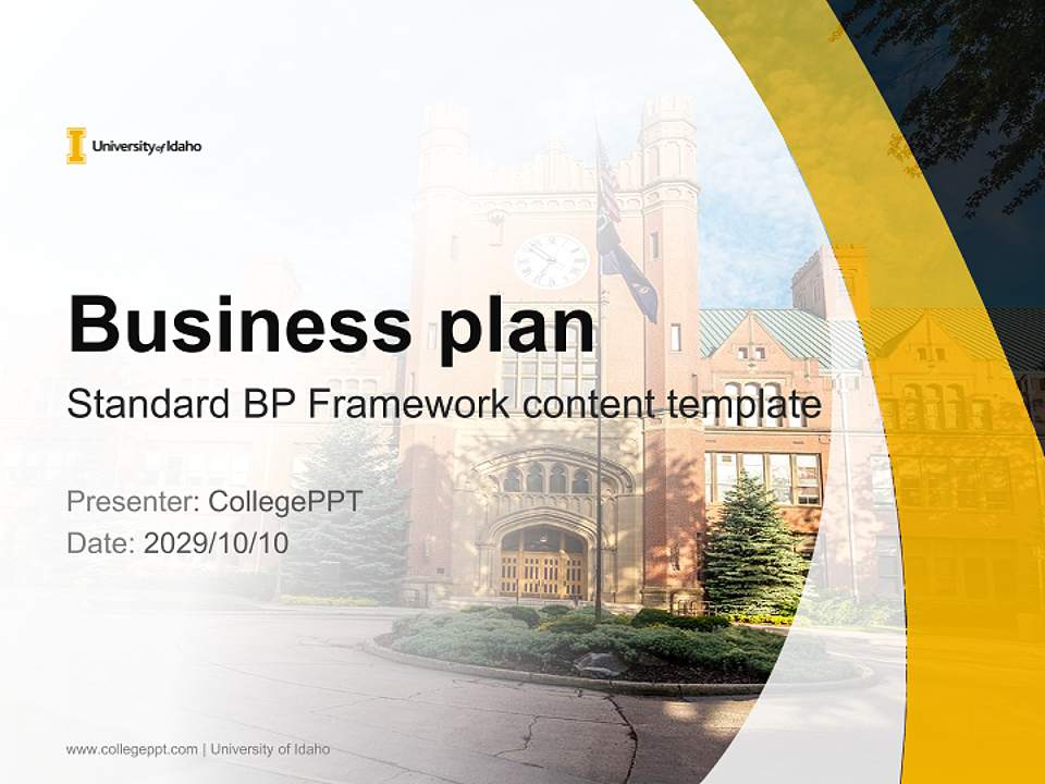 University of Idaho Competition/Entrepreneurship Contest PPT Template4:3 ratio PPT effect preview image9