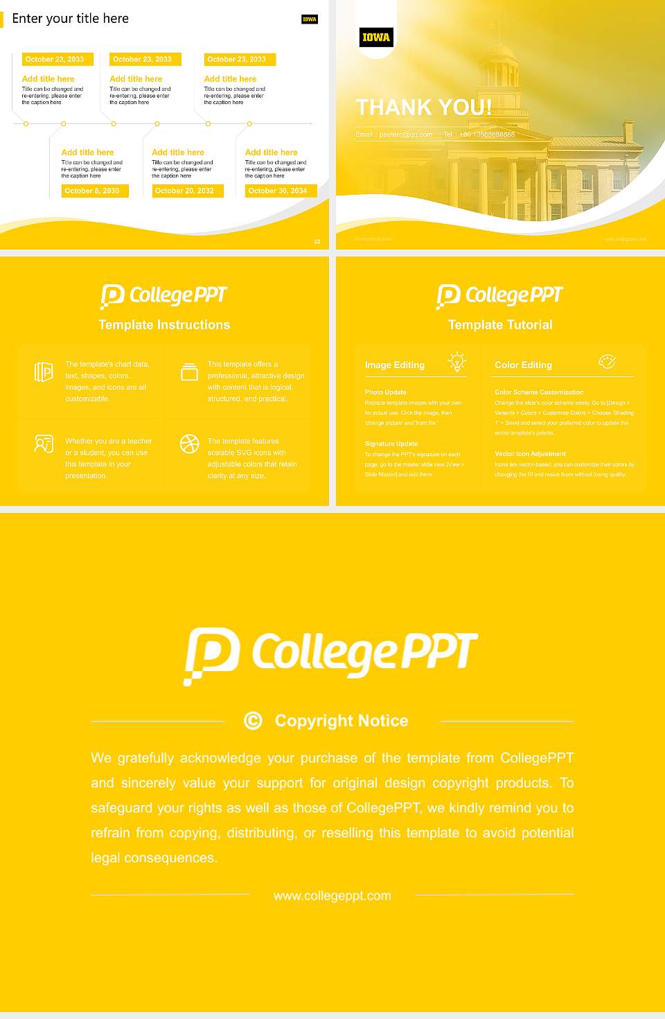 University of Iowa Lecture Sharing and Networking Event PPT Template4:3 ratio PPT effect preview image4