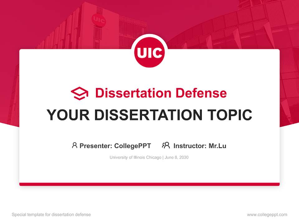 University of Illinois Chicago Graduation Thesis Defense PPT Template4:3 ratio PPT effect preview image7