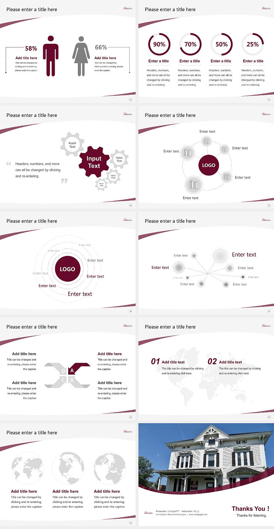 University of Maine at Farmington Course/Courseware Creation PPT Template4:3 ratio PPT effect preview image4