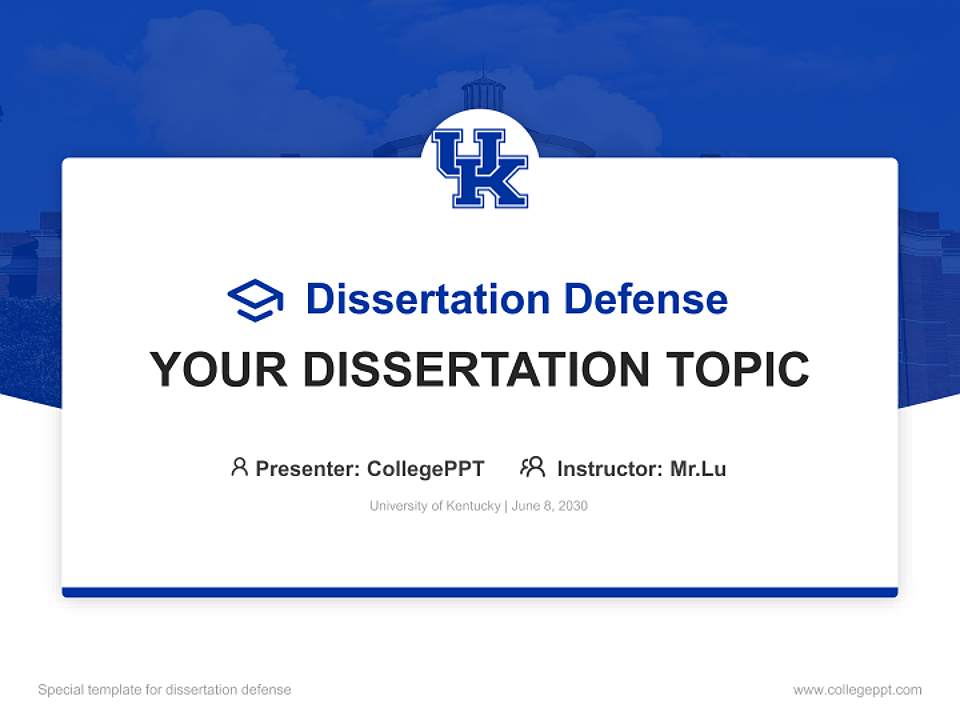 University of Kentucky Graduation Thesis Defense PPT Template4:3 ratio PPT effect preview image7