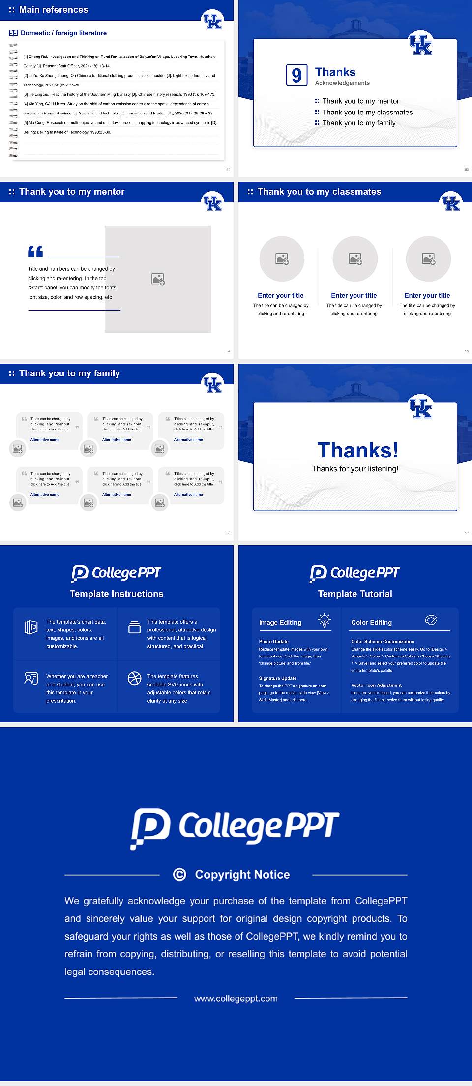 University of Kentucky Graduation Thesis Defense PPT Template4:3 ratio PPT effect preview image7