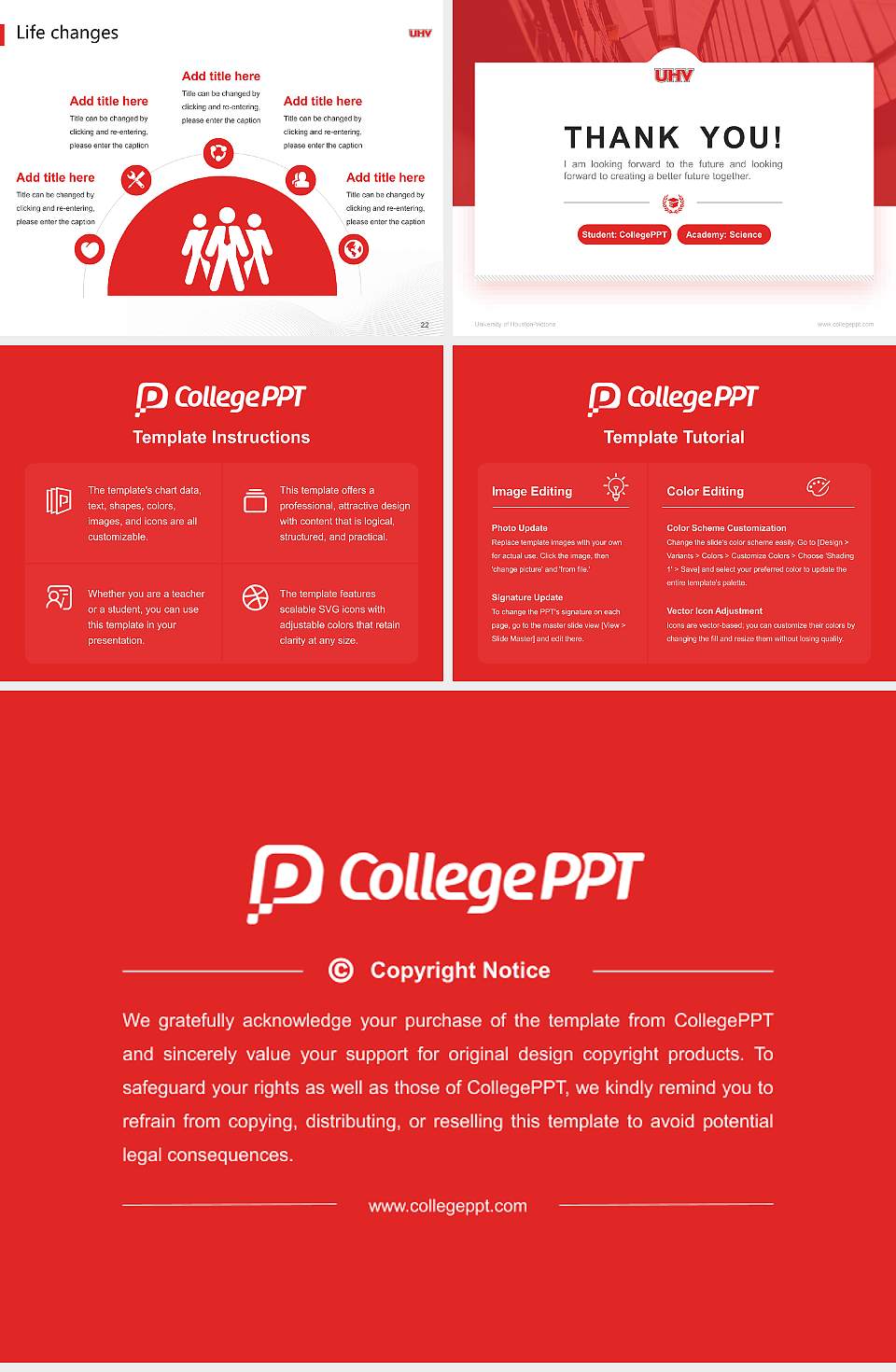 University of Houston-Victoria National Scholarship Defense PPT Template4:3 ratio PPT effect preview image4
