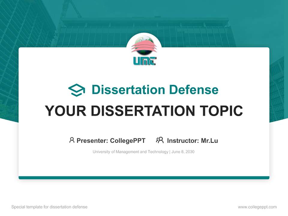 University of Management and Technology Graduation Thesis Defense PPT Template4:3 ratio PPT effect preview image7