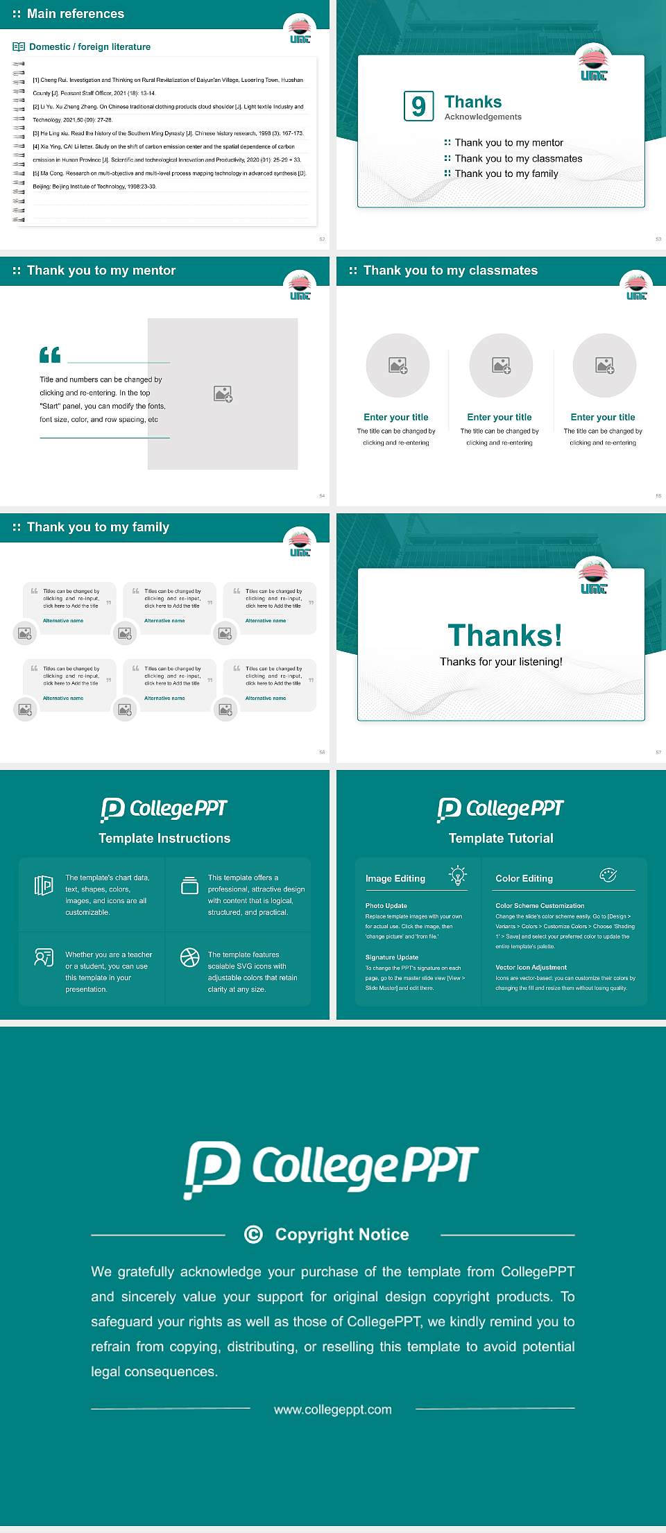 University of Management and Technology Graduation Thesis Defense PPT Template4:3 ratio PPT effect preview image7