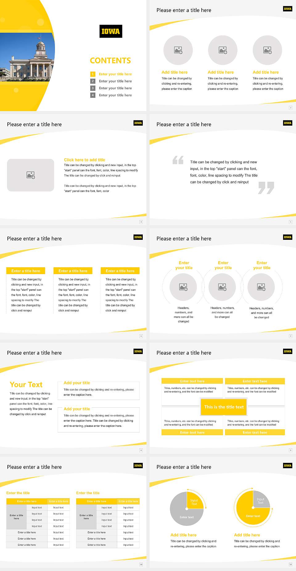University of Iowa Course/Courseware Creation PPT Template4:3 ratio PPT effect preview image2