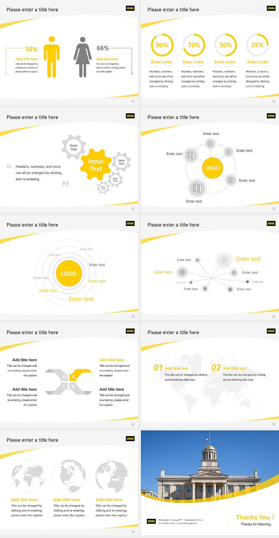 University of Iowa Course/Courseware Creation PPT Template4:3 ratio PPT effect preview image4