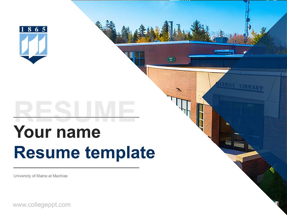 University of Maine at Machias Resume PPT Template4:3 ratio PPT effect preview image5