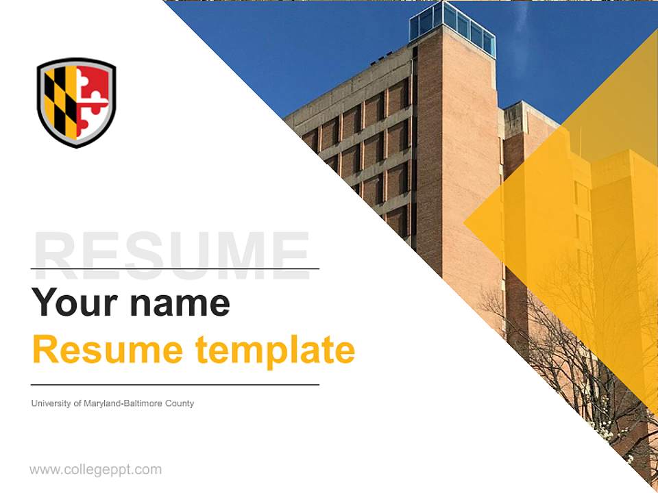 University of Maryland-Baltimore County Resume PPT Template4:3 ratio PPT effect preview image5