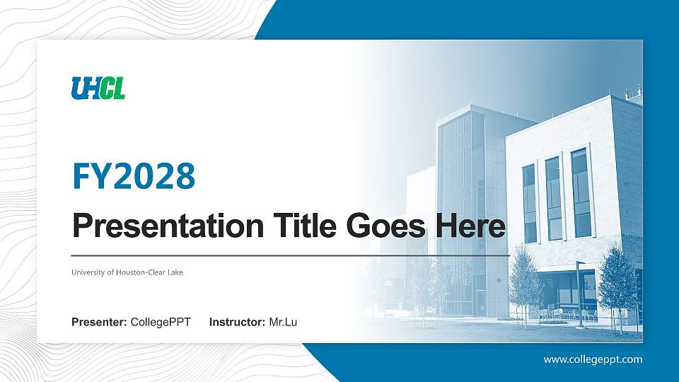 University of Houston-Clear Lake Academic Presentation/Research Findings Report PPT Template16:9 ratio PPT effect preview image