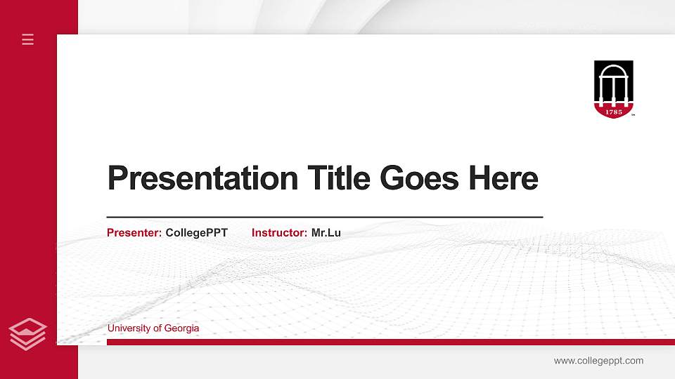 University of Georgia Thesis Proposal/Graduation Defense PPT Template16:9 ratio PPT effect preview image