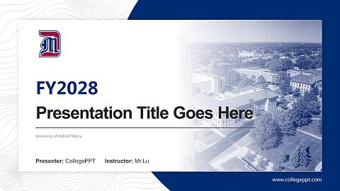 University of Detroit Mercy Academic Presentation/Research Findings Report PPT Template
