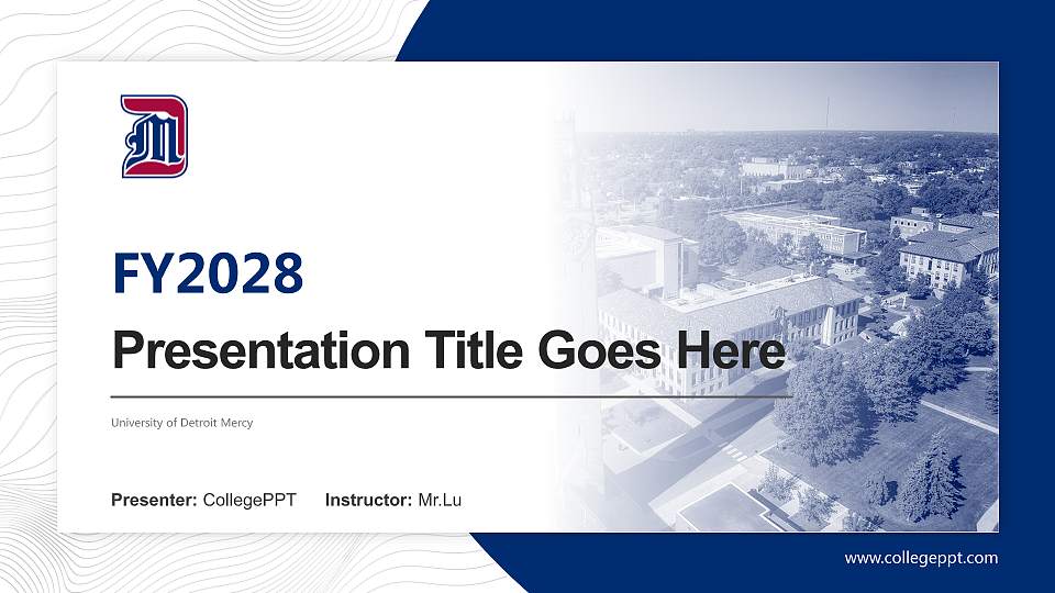 University of Detroit Mercy Academic Presentation/Research Findings Report PPT Template16:9 ratio PPT effect preview image