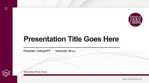 University of Holy Cross Thesis Proposal/Graduation Defense PPT Template