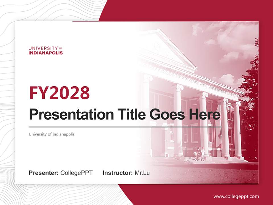 University of Indianapolis Academic Presentation/Research Findings Report PPT Template4:3 ratio PPT effect preview image5