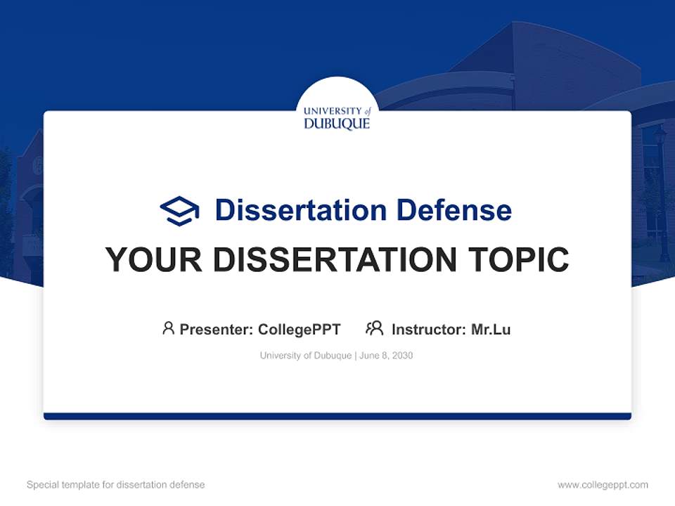 University of Dubuque Graduation Thesis Defense PPT Template4:3 ratio PPT effect preview image7