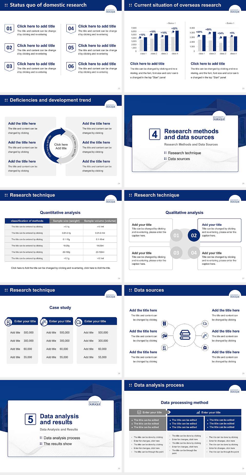 University of Dubuque Graduation Thesis Defense PPT Template4:3 ratio PPT effect preview image4