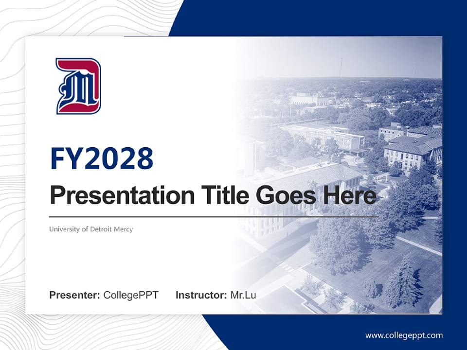 University of Detroit Mercy Academic Presentation/Research Findings Report PPT Template4:3 ratio PPT effect preview image5
