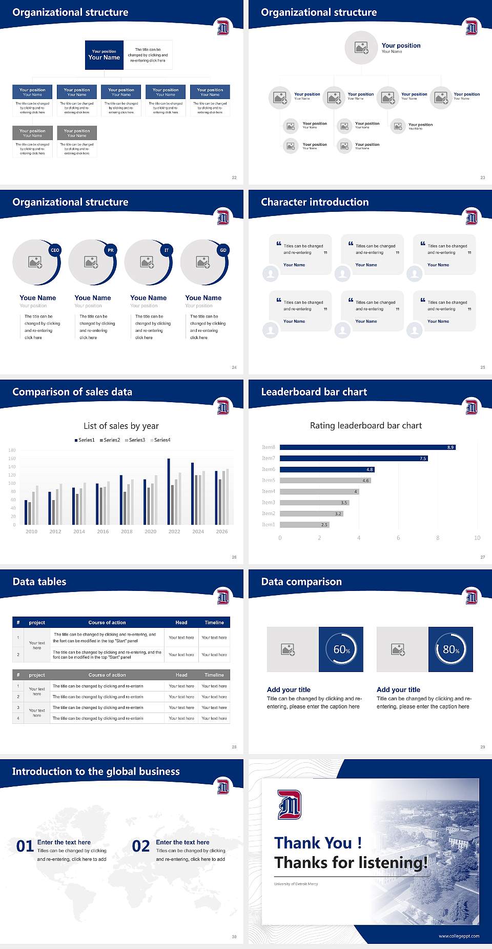 University of Detroit Mercy Academic Presentation/Research Findings Report PPT Template4:3 ratio PPT effect preview image4