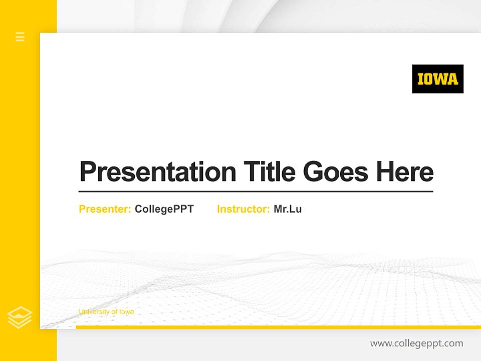 University of Iowa Thesis Proposal/Graduation Defense PPT Template4:3 ratio PPT effect preview image5