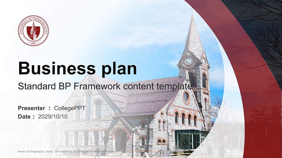 University of Massachusetts-Amherst Competition/Entrepreneurship Contest PPT Template16:9 ratio PPT effect preview image