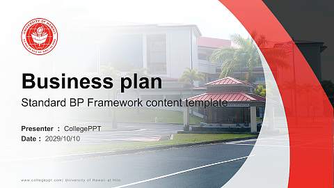University of Hawaii at Hilo Competition/Entrepreneurship Contest PPT Template