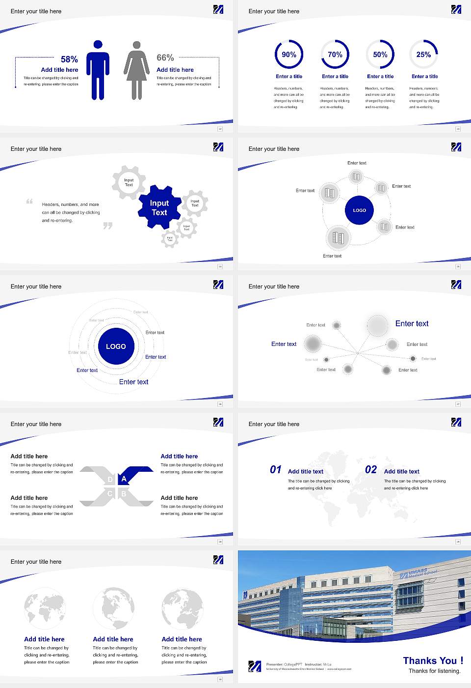 University of Massachusetts Chan Medical School Course/Courseware Creation PPT Template16:9 ratio PPT effect preview image4