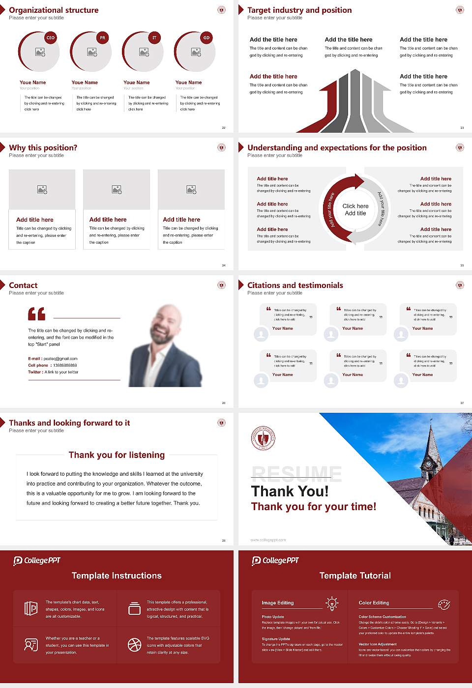 University of Massachusetts-Amherst Resume PPT Template16:9 ratio PPT effect preview image4