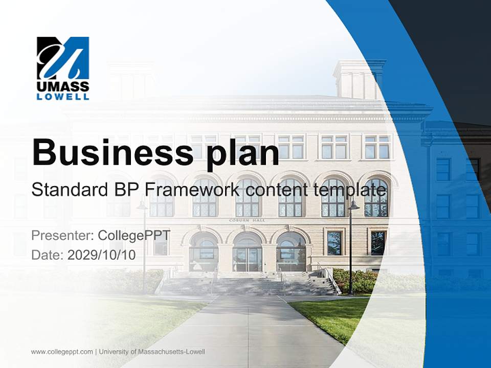 University of Massachusetts-Lowell Competition/Entrepreneurship Contest PPT Template4:3 ratio PPT effect preview image9