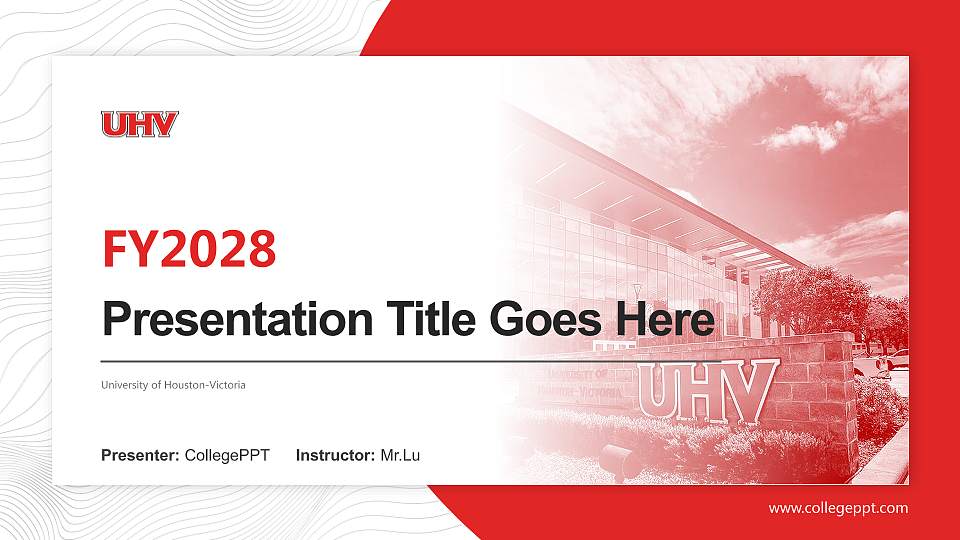 University of Houston-Victoria Academic Presentation/Research Findings Report PPT Template16:9 ratio PPT effect preview image