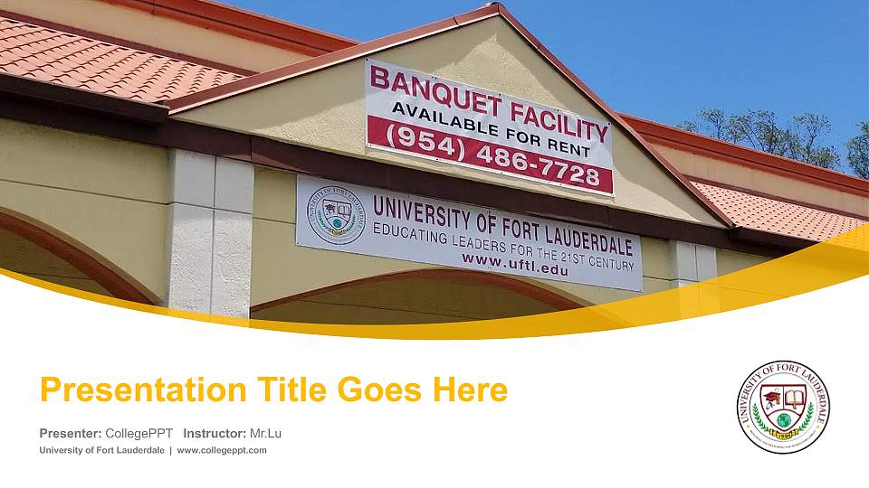 University of Fort Lauderdale Course/Courseware Creation PPT Template16:9 ratio PPT effect preview image